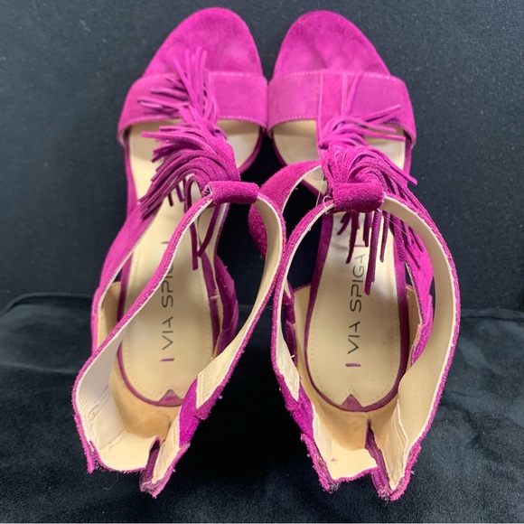 Via Spiga Eilish Fringe T Strap High Heel Sandals size 8M - Picture 7 of 7